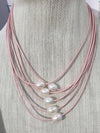 Studio G Leather Pearl Necklace