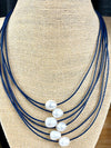 Studio G Leather Pearl Necklace