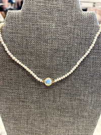 Studio G Pearl Necklace with Crystal Center