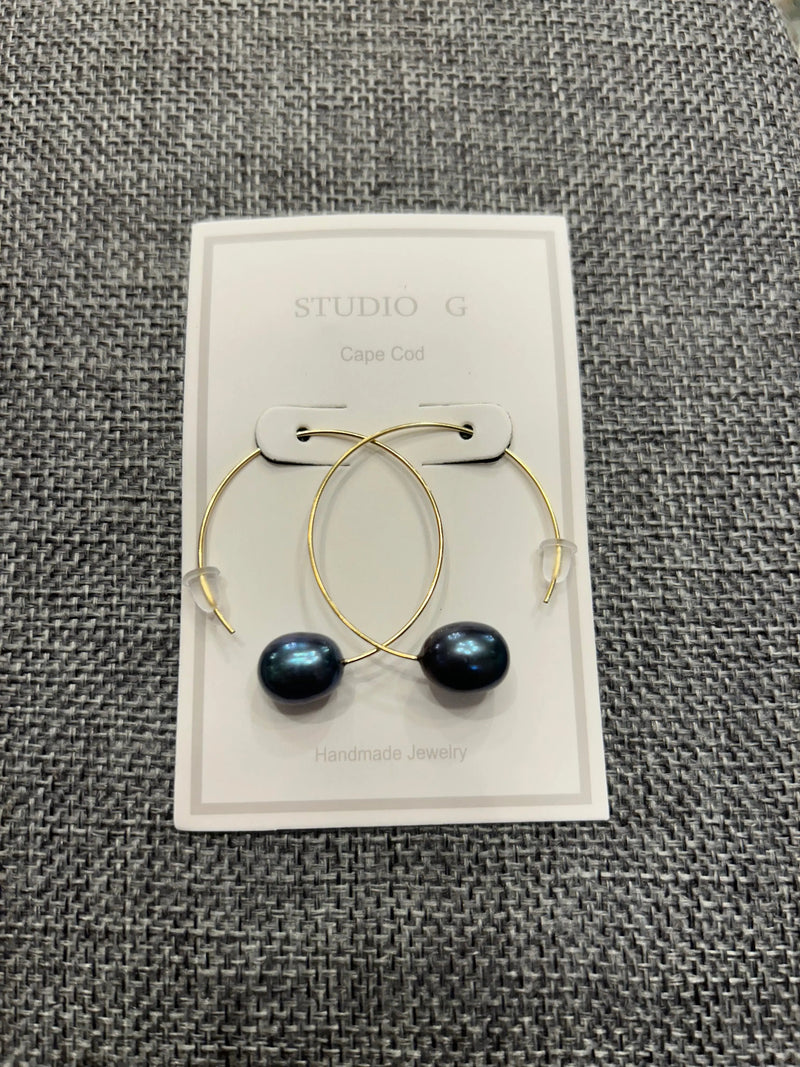 Studio G Single Pearl C Hoop Earring