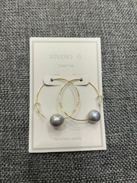 Studio G Single Pearl C Hoop Earring