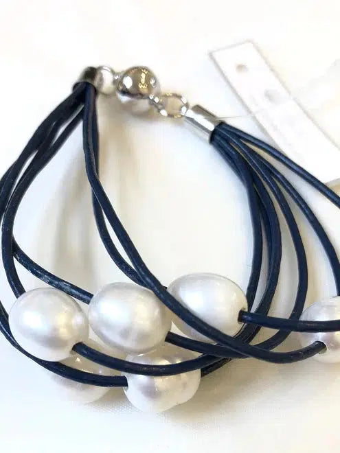 Leather Pearl Bracelet