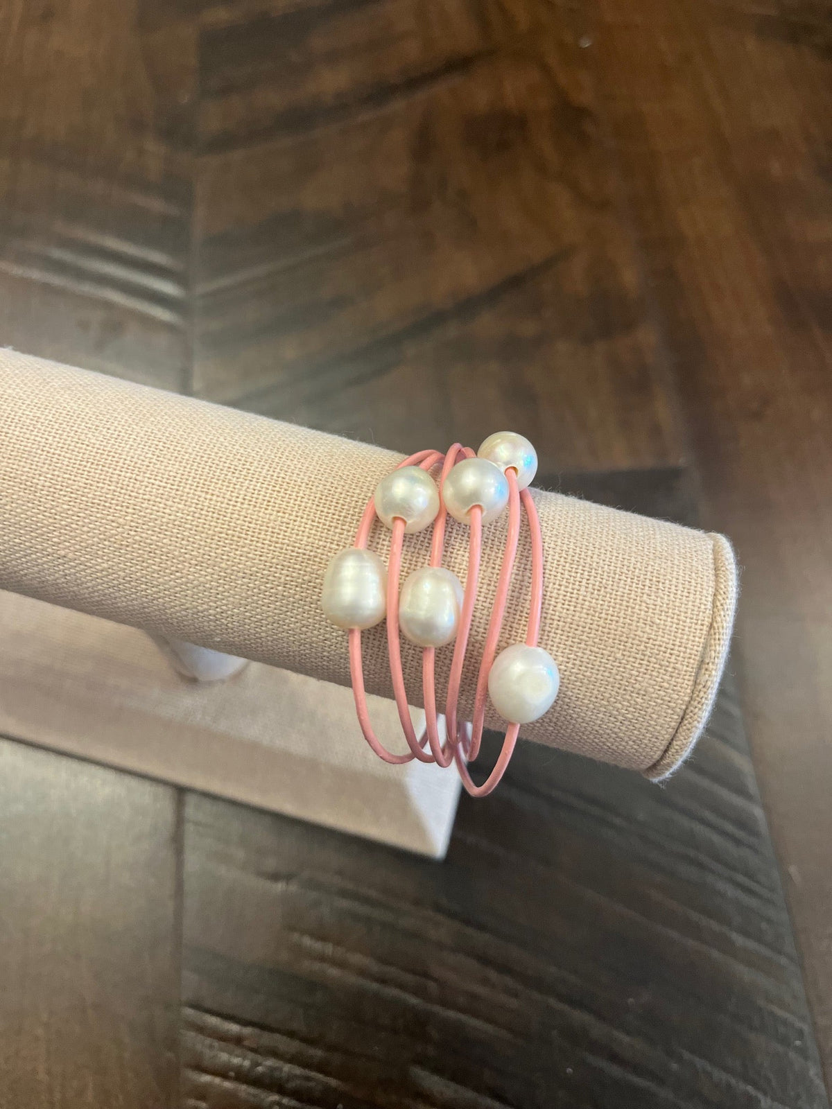 Leather Pearl Bracelet