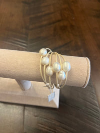 Leather Pearl Bracelet