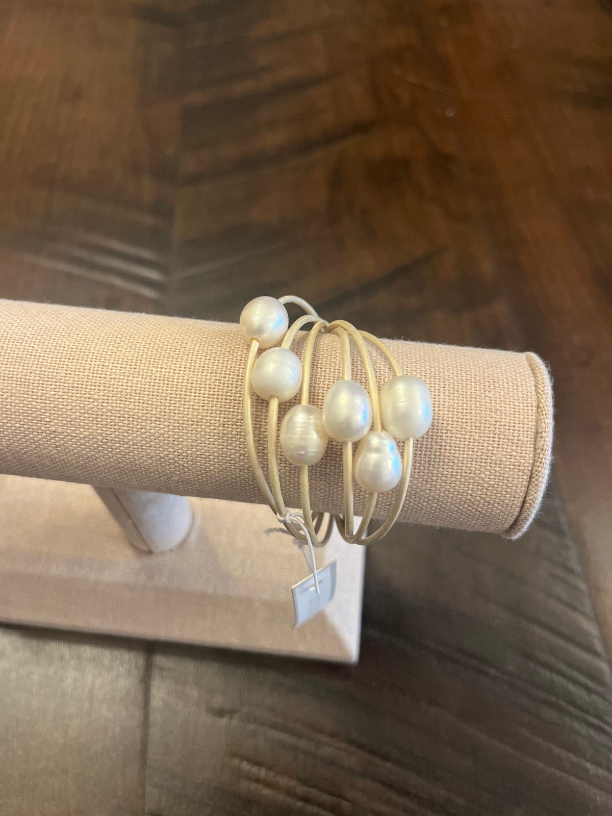 Leather Pearl Bracelet