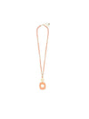 Emblem Charm And Resin Pendant Beaded Necklace Jewelry. Coral