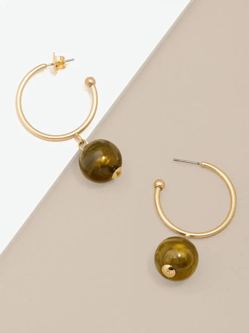 Zenzii Olive Iris Hoop Earring