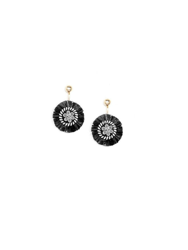 Raffia Pinwheel Drop Earring
